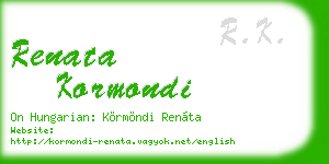 renata kormondi business card