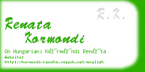 renata kormondi business card